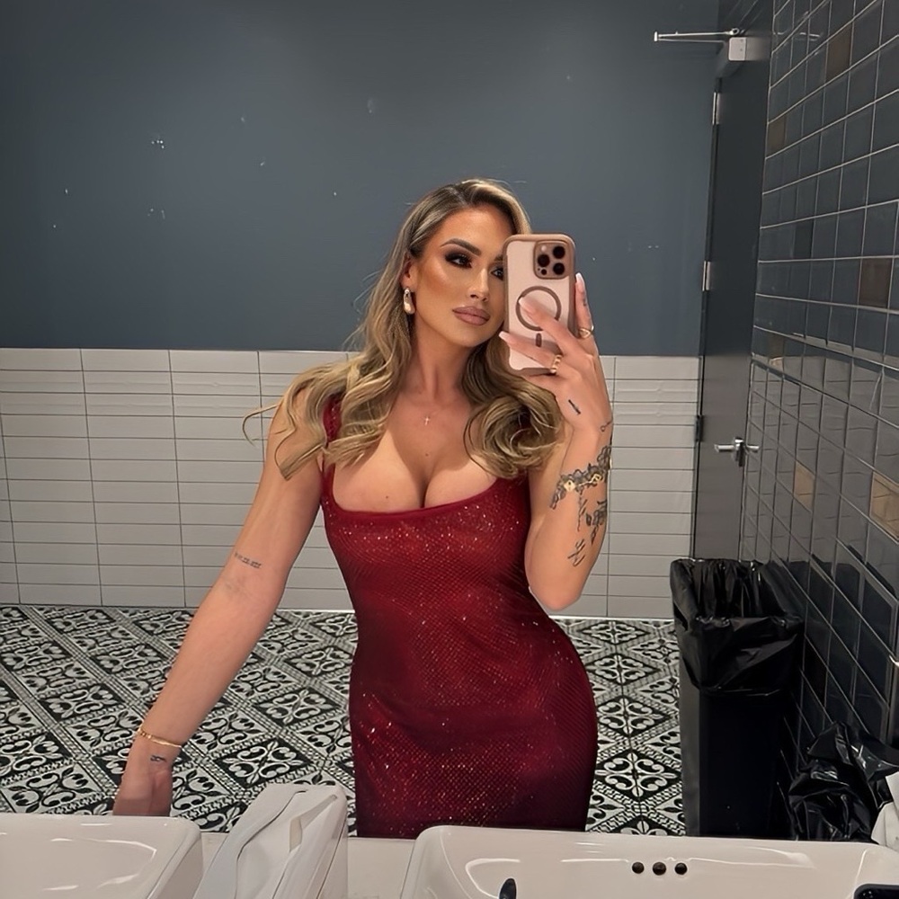 Red Sequin Sleeveless Bodycon Mini Dress